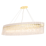 Люстра подвесная овальная с рельефными стеклянными панелями и золотым металлическим каркасом Textured Glass Chandelier варинант исполнения - 2 | Loft Concept в Твери