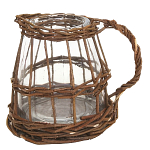 Кашпо стеклянное в плетёной корзине Mistress варинант исполнения - 1 | Loft Concept в Твери