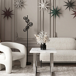 Кресло дизайнерское для лаунж зоны жемчужного цвета Pearl Lounge варинант исполнения - 3 | Loft Concept в Твери