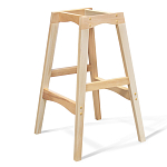 Барный стул со спинкой на 4-х деревянных ножках Голубой Велюр Ava Charm варинант исполнения - 3 | Loft Concept в Твери