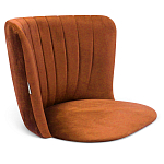 Барный стул со спинкой на 4-х деревянных ножках Оранжевый Велюр Ava Charm варинант исполнения - 3 | Loft Concept в Твери