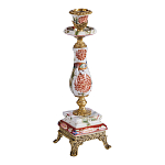 Подсвечник с цветочной росписью из фарфора с бронзовыми элементами Eden Garden варинант исполнения - 1 | Loft Concept в Твери