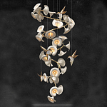 Люстра каскадная из белых цветов каллы и птичек Refined Taste of Light варинант исполнения - 1 | Loft Concept в Твери