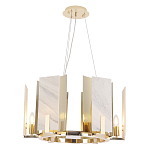 Люстра подвесная круглая с мраморными прямоугольными вставками и золотым основанием Диаметр 55 см Marble square Chandelier варинант исполнения - 4 | Loft Concept в Твери