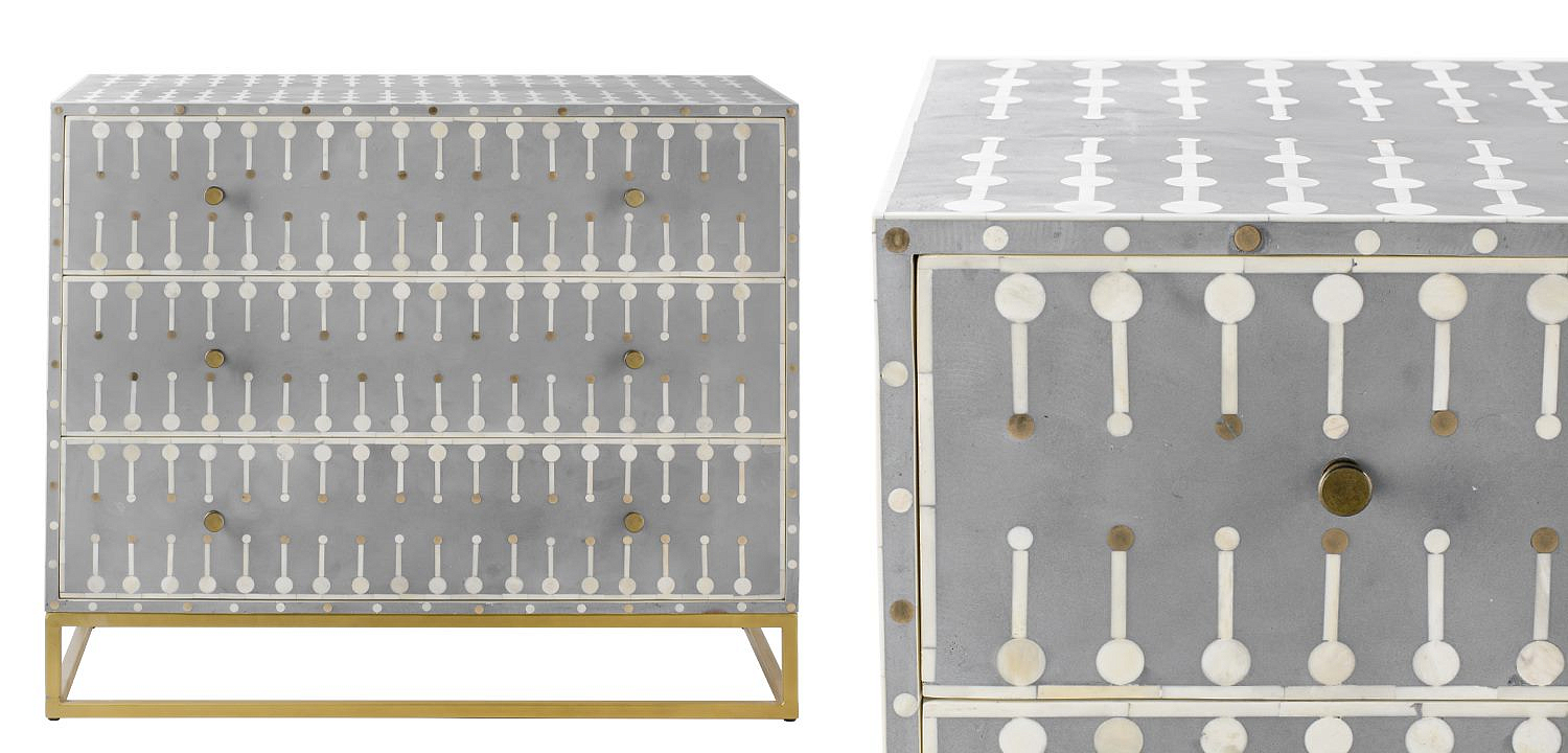 Комод серый кость BONE INLAY 3 DRAWER Комод серый кость BONE INLAY 3 DRAWER - Loft-Concept в Твери
