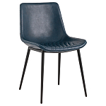 Стул с обивкой из экокожи темно-синего цвета RHOMBUSES UPHOLSTERY варинант исполнения - 1 | Loft Concept в Твери