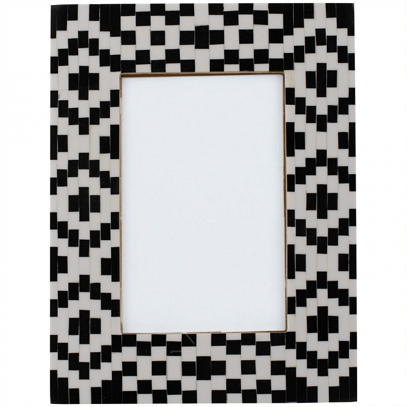 Фоторамка кость Black&white Indian Bone Inlay photo frame Черно-белый Фоторамка кость Black&white Indian Bone Inlay photo frame Черно-белый в Твери | Loft Concept