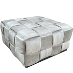 Пуф плетеный велюровый светло-бежевый  Soft Wicker Pouf варинант исполнения - 1 | Loft Concept в Твери