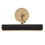 Светильник для картин цвет винтажная латунь с прямоугольным плафоном из кожи черного цвета Alora варинант исполнения - 3 | Loft Concept в Твери