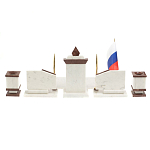 Настольный письменный набор из мрамора и лемезита с гербом и флагом России Marble Accessory варинант исполнения - 6 | Loft Concept в Твери