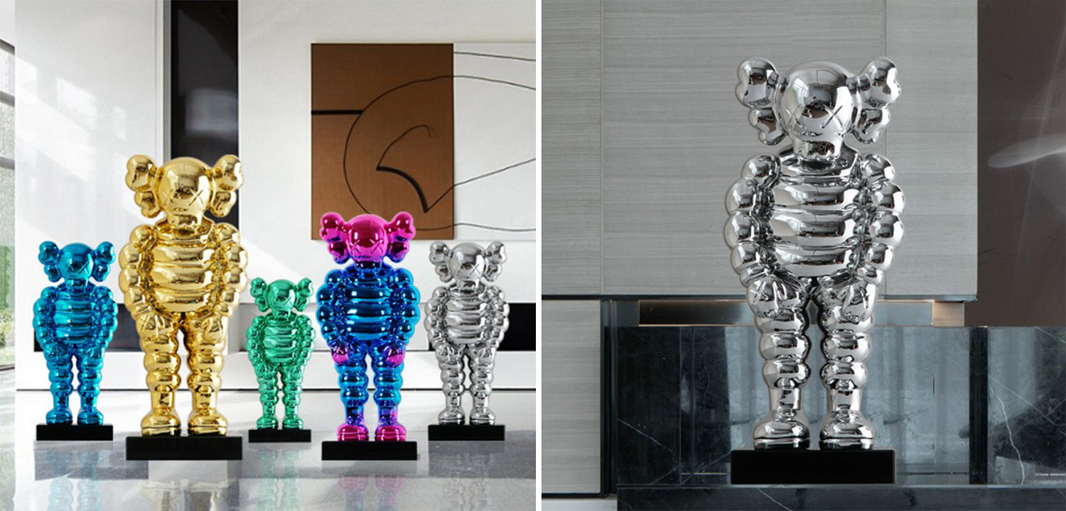 Статуэтка KAWS Bowed Down Silver on stand Статуэтка KAWS Bowed Down Silver on stand - Loft-Concept в Твери