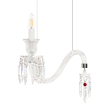 Подвесной светильник стеклянный в виде канделябра Curved Glass Chandelier варинант исполнения - 3 | Loft Concept в Твери