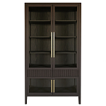 Витрина Primo со стеклянными фасадами и 2 ящиками Темный орех варинант исполнения - 7 | Loft Concept в Твери