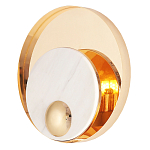 Бра с круглым плафоном из белого мрамора и золотистым металлическим обрамлением  Ginger & Jagger варинант исполнения - 1 | Loft Concept в Твери