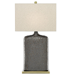 Настольная лампа керамическая с тканевым прямоугольным абажуром Flask варинант исполнения - 2 | Loft Concept в Твери