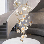 Люстра каскадная из белых цветов каллы и птичек Refined Taste of Light варинант исполнения - 4 | Loft Concept в Твери