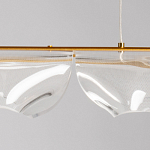 Люстра линейная с 3-мя белыми волнистыми плафонами Wave Line варинант исполнения - 9 | Loft Concept в Твери