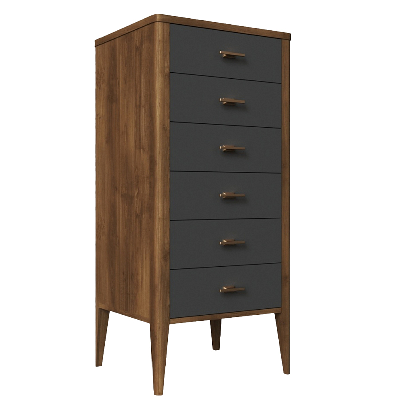 Комод из массива бука с 6-ю ящиками Tasteful Furniture Серый Коричневый Комод из массива бука с 6-ю ящиками Tasteful Furniture Серый Коричневый в Твери | Loft Concept