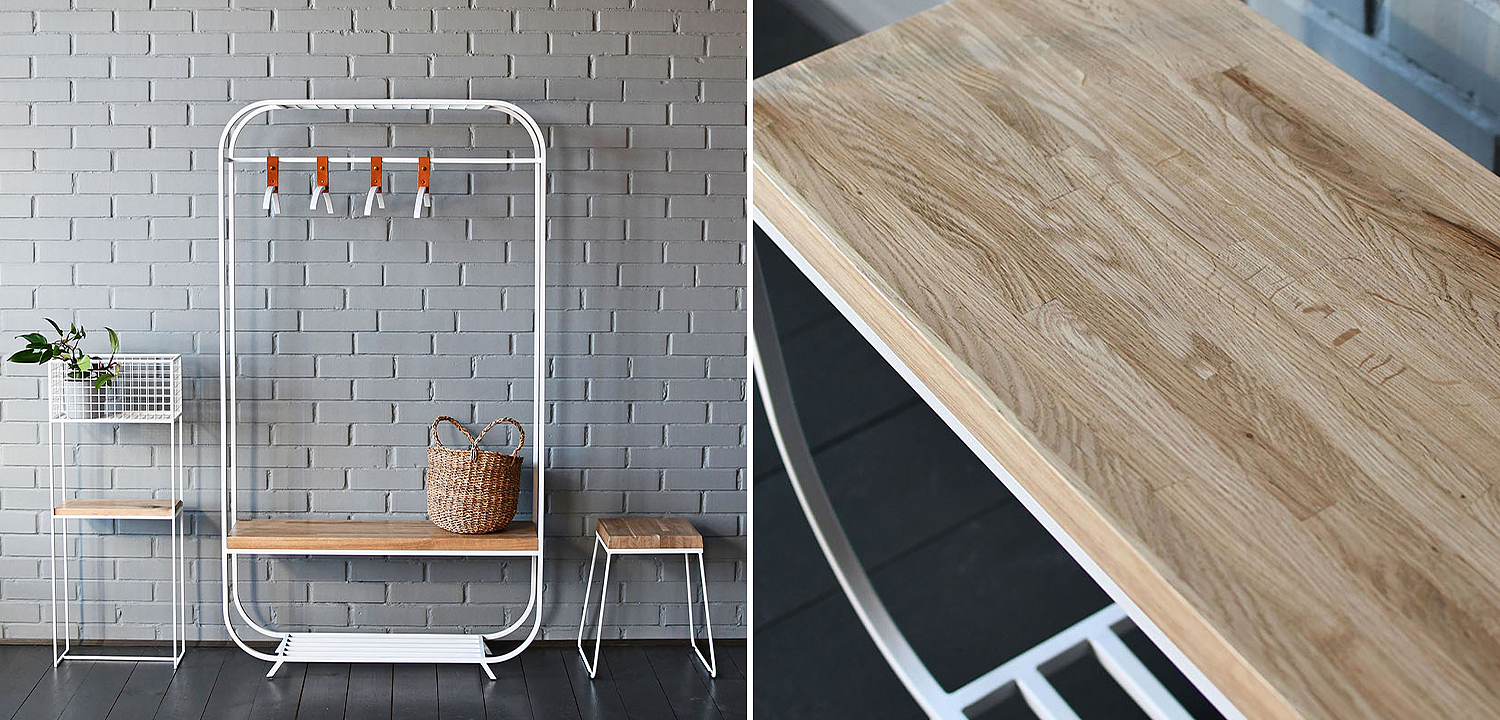 Рейл Hardin White Industrial Metal Rust Clothes Rail Рейл Hardin White Industrial Metal Rust Clothes Rail - Loft-Concept в Твери