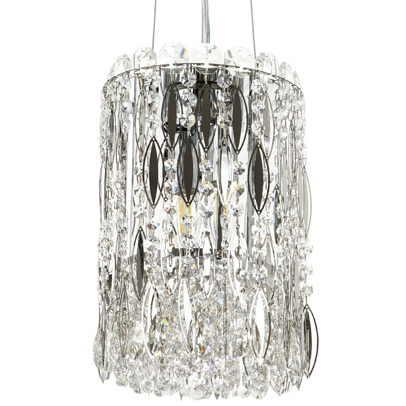Подвесной светильник с металлическими и хрустальными подвесками Bonnay Crystal Chrome Hanging Lamp Хром Прозрачный Подвесной светильник с металлическими и хрустальными подвесками Bonnay Crystal Chrome Hanging Lamp Хром Прозрачный в Твери | Loft Concept