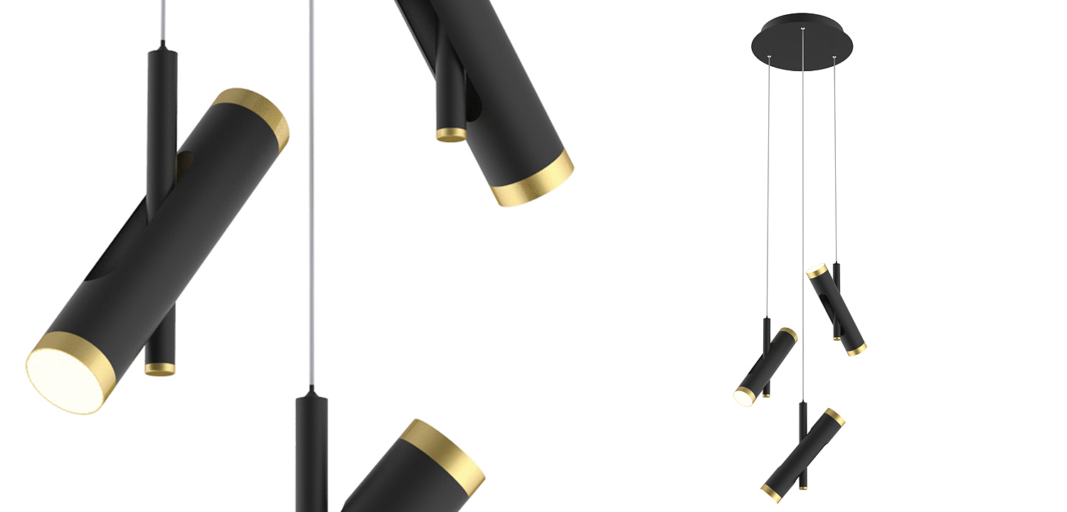 Люстра Rainer Chandelier Trio black Люстра Rainer Chandelier Trio black - Loft-Concept в Твери