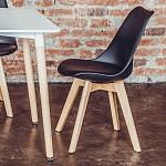 Стул с основой из пластика и мягким сиденьем Arvika Black варинант исполнения - 9 | Loft Concept в Твери