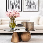 Дизайнерский журнальный стол с круглой столешницей на 3-х геометрических ножках Lehumod варинант исполнения - 4 | Loft Concept в Твери