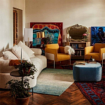 Трехместный диван с обивкой букле молочного цвета Leonois Boucle Sofa варинант исполнения - 5 | Loft Concept в Твери