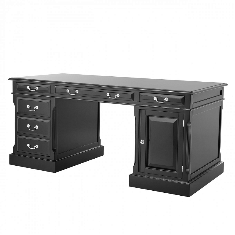 Рабочий стол Eichholtz Desk British Никель Черный Рабочий стол Eichholtz Desk British Никель Черный в Твери | Loft Concept