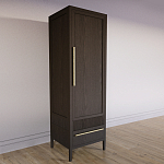 Узкий Шкаф Primo с 2 выдвижными ящиками Темный орех варинант исполнения - 3 | Loft Concept в Твери