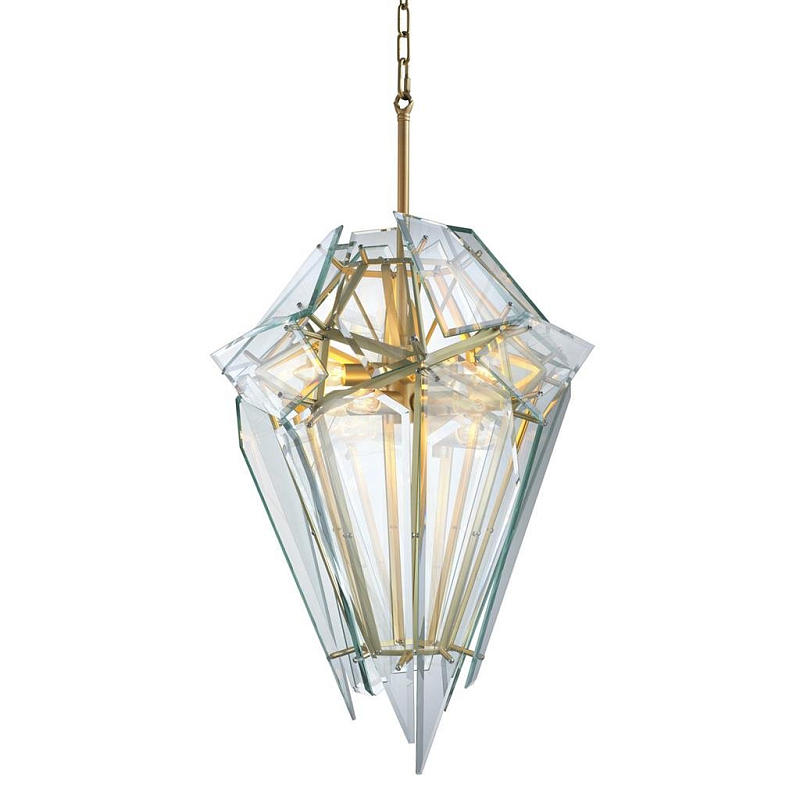 Люстра Chandelier Shard gold Золотой Прозрачное Стекло Люстра Chandelier Shard gold Золотой Прозрачное Стекло в Твери | Loft Concept
