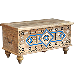 Сундук из массива манго Grey Mango Collection Blue Ornament варинант исполнения - 1 | Loft Concept в Твери