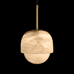 Подвесной светильник из белого алебастра Cryptocrystalline Stone варинант исполнения - 6 | Loft Concept в Твери