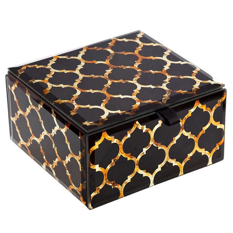 Шкатулка Oriental Rhombuses Cube Черный Шкатулка Oriental Rhombuses Cube Черный в Твери | Loft Concept