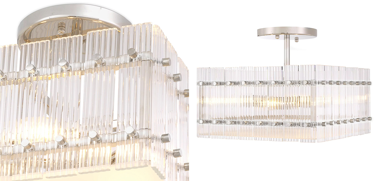 Потолочный светильник Eichholtz Ceiling Lamp Ruby Square Nickel Потолочный светильник Eichholtz Ceiling Lamp Ruby Square Nickel - Loft-Concept в Твери