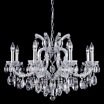 Люстра подвесная с 8-ю лампочками и прозрачными хрустальными подвесками на хромированном основании Crystal lamps варинант исполнения - 1 | Loft Concept в Твери