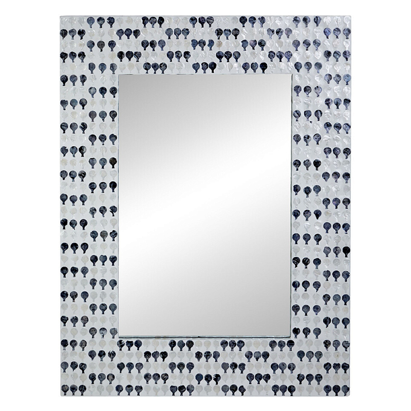 Прямоугольное зеркало с инкрустацией раковинами устриц Mother оf Pearl Facets  в Твери | Loft Concept 