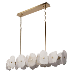 Люстра подвесная линейная с текстурированными мраморными элементами Marble square варинант исполнения - 3 | Loft Concept в Твери