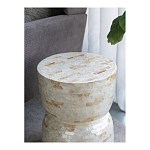 Приставной столик с мозаичным рисунком из раковин устриц Bone Inlay варинант исполнения - 7 | Loft Concept в Твери