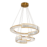 Светодиодная двухъярусная кольцевая люстра из хрусталя и стали и с пультом для регулировки света Maude Crystal Light варинант исполнения - 3 | Loft Concept в Твери