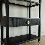 Стеллаж Elsa Dreams Black со стеклянными полками и ящиком варинант исполнения - 2 | Loft Concept в Твери