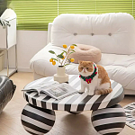 Дизайнерский журнальный стол круглый в чёрно-белую полоску Mypel варинант исполнения - 3 | Loft Concept в Твери