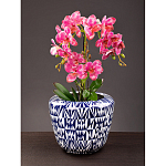 Кашпо с орнаментом в сочетании белого и синего цвета Artistic Flowerpot варинант исполнения - 4 | Loft Concept в Твери