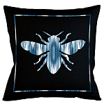 Подушка декоративная пчела с синим орнаментом Ikat Pattern варинант исполнения - 1 | Loft Concept в Твери