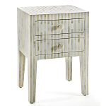 Тумбочка прикроватная White Pearl BEDSIDE CABINET 2 DRAWER варинант исполнения - 3 | Loft Concept в Твери