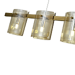 Подвесной светильник светодиодный с 5-ю цилиндрическими плафонами коньячного цвета из стекла и стали Andrea Сhandelier Сognac варинант исполнения - 2 | Loft Concept в Твери