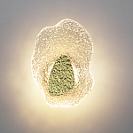 Бра с рельефным волнообразным стеклянным плафоном и вставкой из мрамора Liquid Stone варинант исполнения - 3 | Loft Concept в Твери