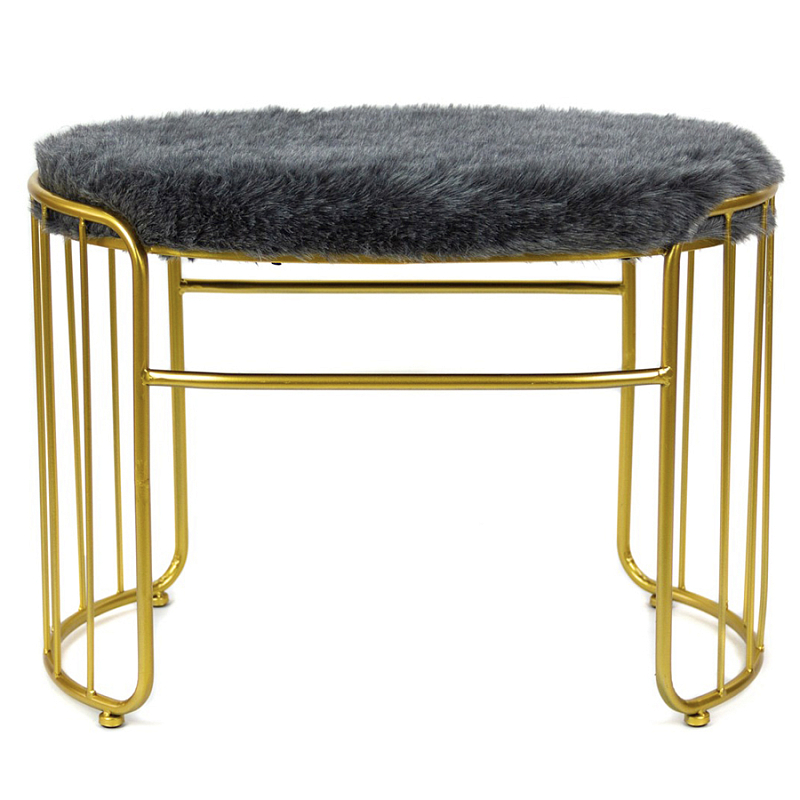 Банкетка Fur Pillow Gray Серый Золотой в Твери | Loft Concept 