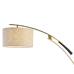 Торшер с изогнутой черной металлической ножкой и цилиндрическим абажуром из ткани Arched Metal Base  варинант исполнения - 2 | Loft Concept в Твери