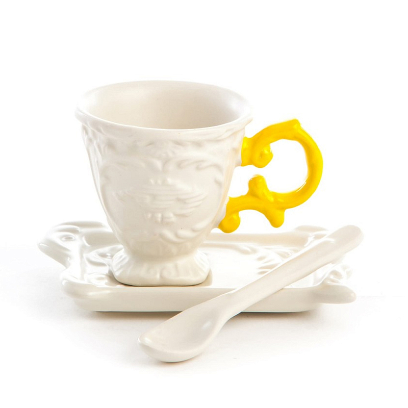 Кофейная пара Seletti I-Coffee Yellow Белый Желтый Кофейная пара Seletti I-Coffee Yellow Белый Желтый в Твери | Loft Concept